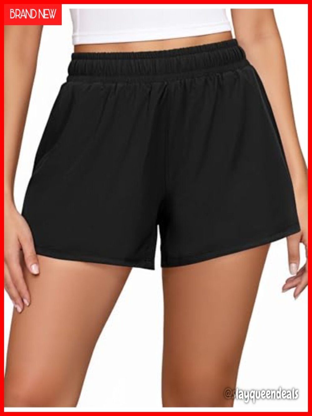 FireSwan Women's 2-in-1 High Waist Athletic Running Shorts with Lining & Pocket
